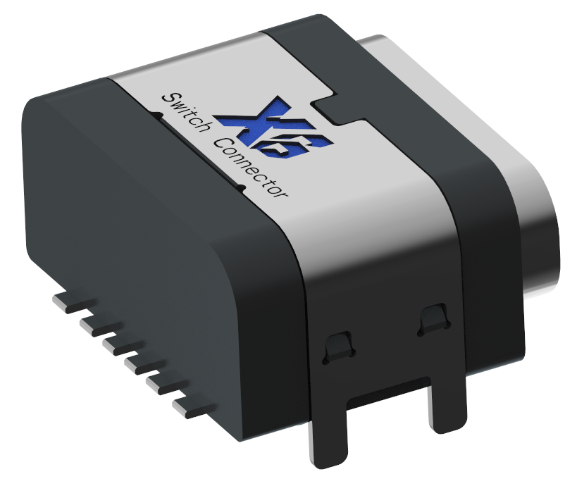 XB-ATCF-06-033 TYPE C 6 Pプレート上防水メスホルダー-全パッケージAタイプ（ケース4脚プラグ、端子SMT）